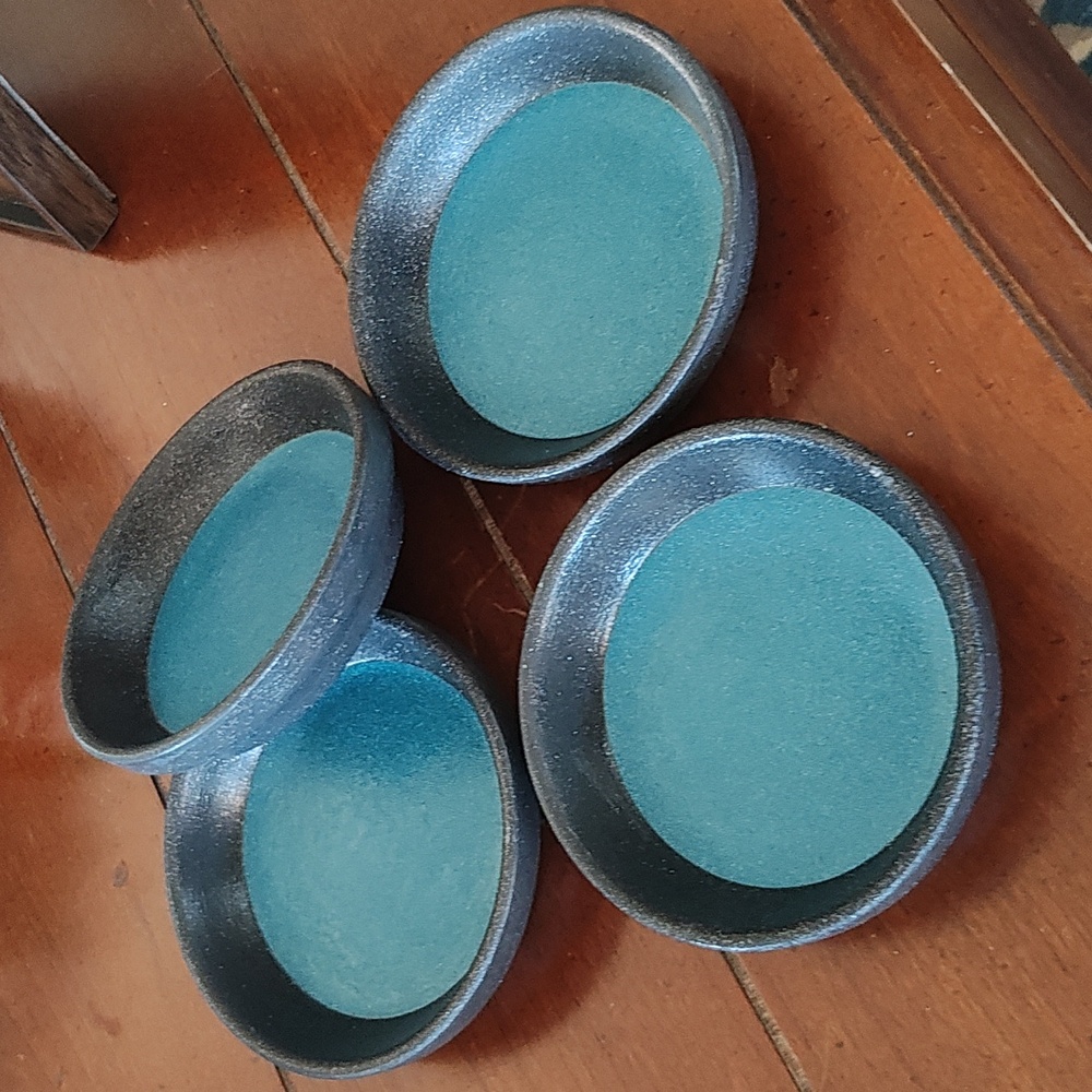 Hand Crafted Blue and Black Coasters - Picture 6 of 7